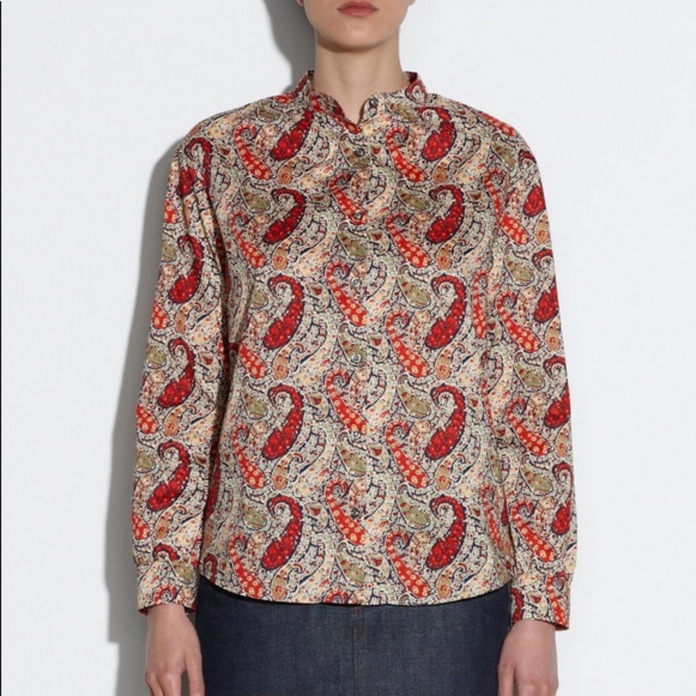APC Mao collar paisley shirt nwot